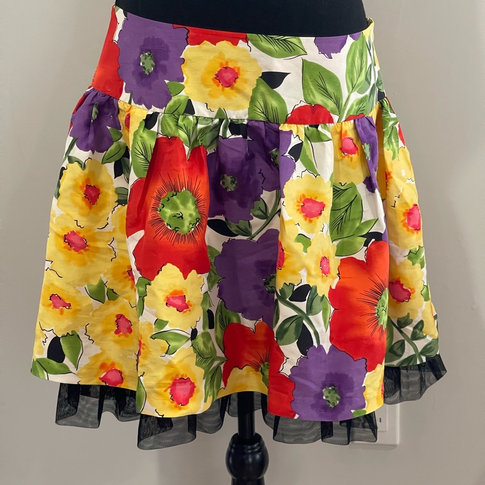 Kensie Pretty 8 Silk Side Zip Floral Women's Mini‎ Skirt 715